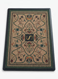 Botanical Monogram Welcome Door Mat with elegant floral border