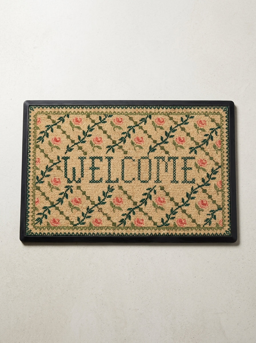 Premium botanical welcome mat for indoor and outdoor use