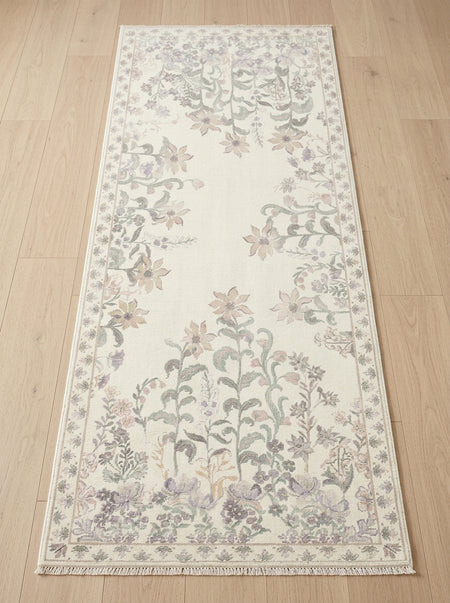 Ivory Meadow Bloom Washable Area Rug