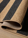 Washable striped performance rug for indoor and outdoor spaces