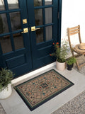 Personalized floral welcome doormat for home entrance