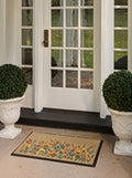 Floral washable welcome mat for modern home entrance