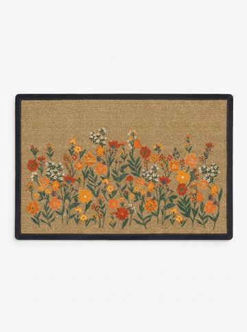Spring Blossom Washable Welcome Doormat with colorful floral design