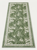 Verdant Lily Garden Washable Area Rug with elegant botanical pattern