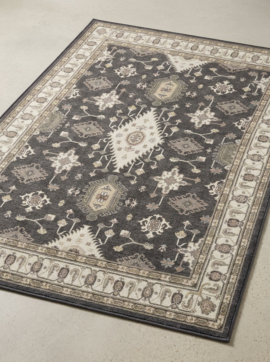 Washable outdoor rug featuring traditional medallion artwork