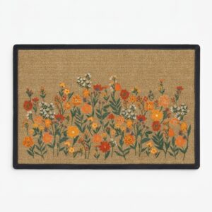 Washable doormat with non-slip natural rubber base