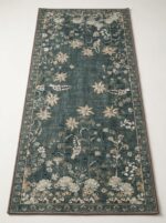 Plush tufted rug with built-in non-slip backing
