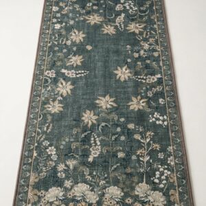 Plush tufted rug with built-in non-slip backing