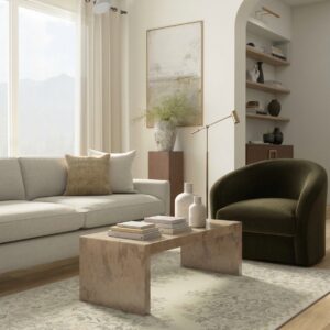 Soft tufted indoor rug with non-slip backing