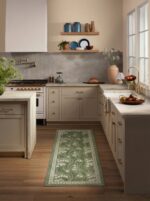 Textured area rug with built-in non-slip backing