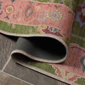 Outdoor area rug with washable polyester cover