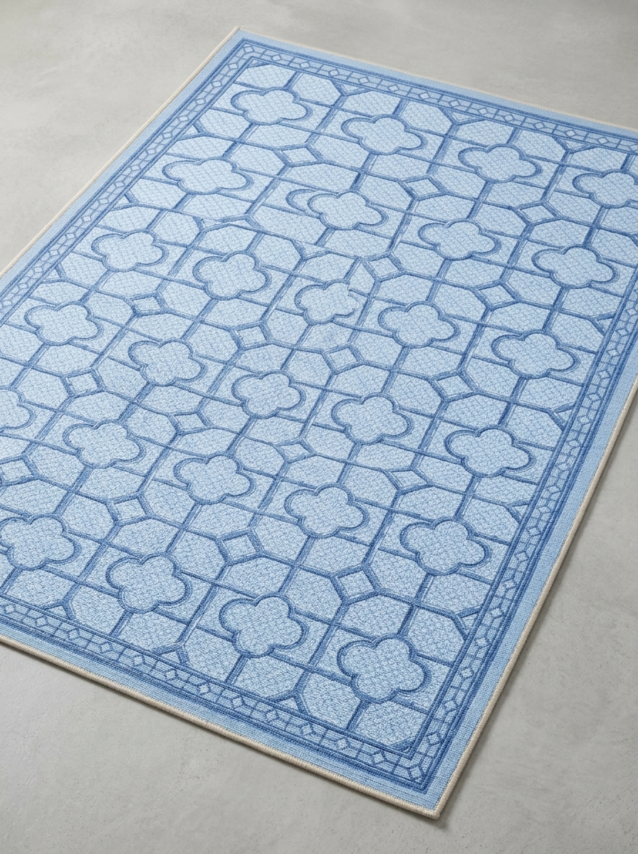 washable-patio-rug Durable polyester outdoor rug with non-slip pad