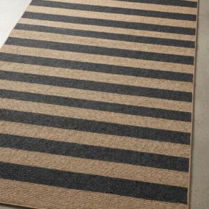 One-piece non-slip indoor outdoor area rug