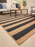 UV-resistant woven rug for patio and living room