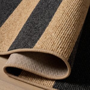Performance weave indoor outdoor rug with jute-inspired texture