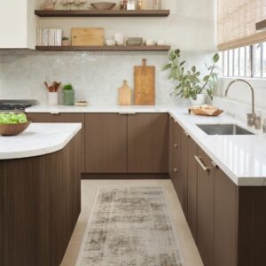Soft textured area rug with non-slip backing